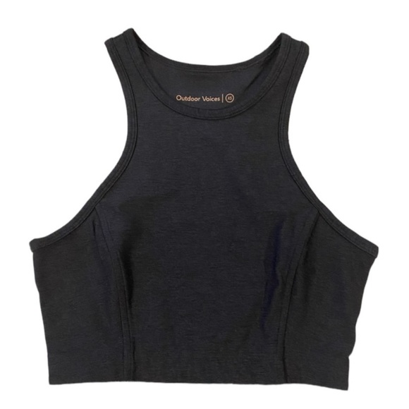 Outdoor Voices Athena Crop Top In Charcoal Size XSmall - Picture 2 of 5